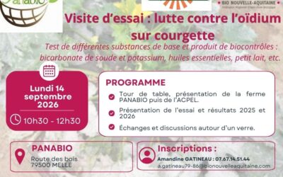 SAVE THE DATE : visite d’essai de lutte contre l’oïdium en AB