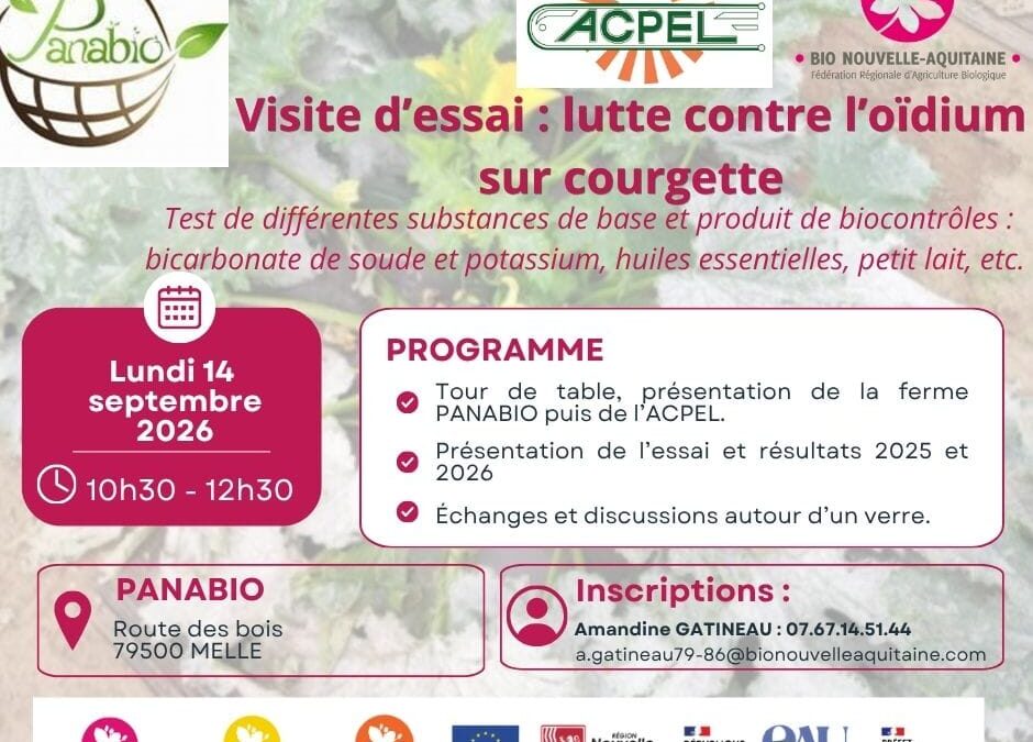 SAVE THE DATE : visite d&rsquo;essai de lutte contre l&rsquo;oïdium en AB